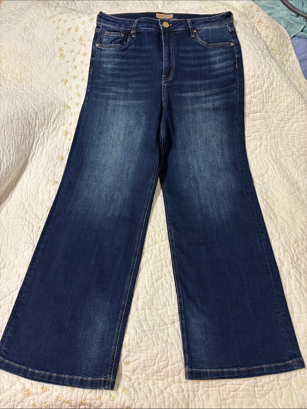 Kut from the Kloth Dark Blue Wide-Leg Jeans